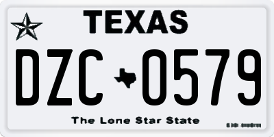 TX license plate DZC0579