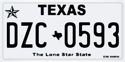 TX license plate DZC0593