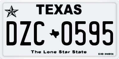 TX license plate DZC0595