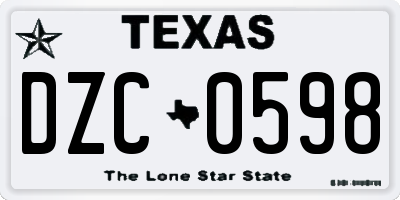 TX license plate DZC0598