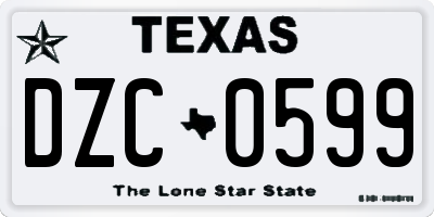 TX license plate DZC0599