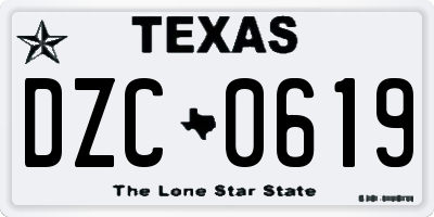 TX license plate DZC0619