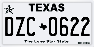 TX license plate DZC0622