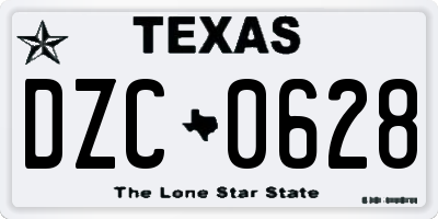 TX license plate DZC0628