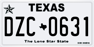 TX license plate DZC0631