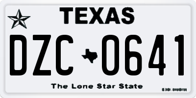 TX license plate DZC0641