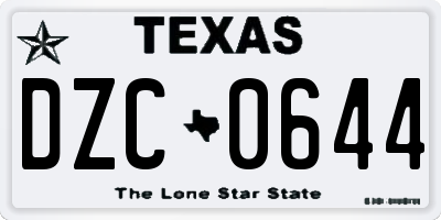 TX license plate DZC0644
