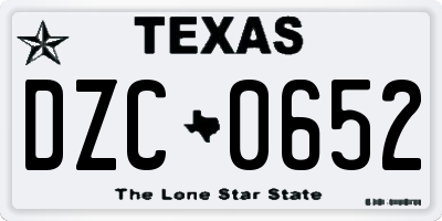TX license plate DZC0652