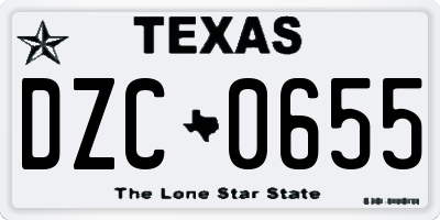TX license plate DZC0655
