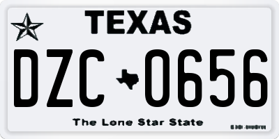TX license plate DZC0656