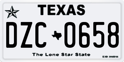 TX license plate DZC0658