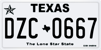 TX license plate DZC0667