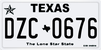 TX license plate DZC0676