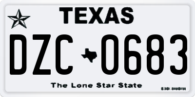TX license plate DZC0683