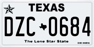 TX license plate DZC0684