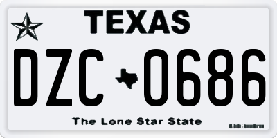 TX license plate DZC0686