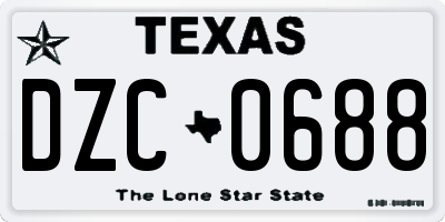 TX license plate DZC0688