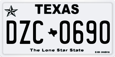 TX license plate DZC0690