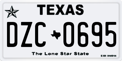 TX license plate DZC0695