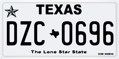 TX license plate DZC0696