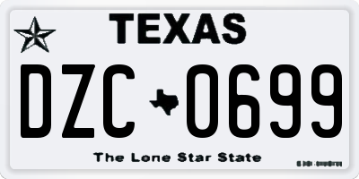 TX license plate DZC0699