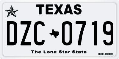 TX license plate DZC0719