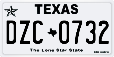 TX license plate DZC0732