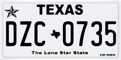 TX license plate DZC0735