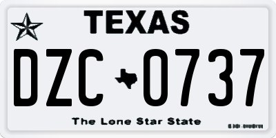 TX license plate DZC0737