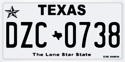 TX license plate DZC0738