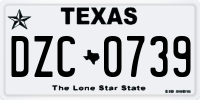 TX license plate DZC0739