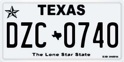 TX license plate DZC0740