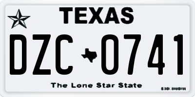 TX license plate DZC0741