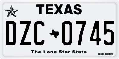 TX license plate DZC0745