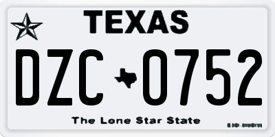 TX license plate DZC0752