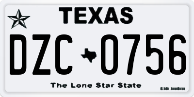 TX license plate DZC0756