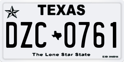 TX license plate DZC0761