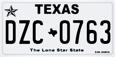 TX license plate DZC0763