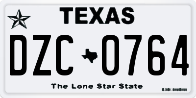 TX license plate DZC0764
