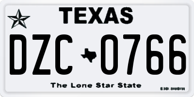 TX license plate DZC0766