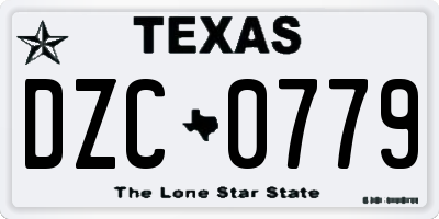 TX license plate DZC0779