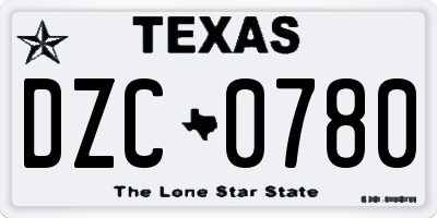 TX license plate DZC0780