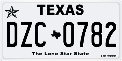 TX license plate DZC0782