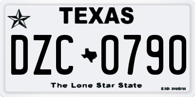 TX license plate DZC0790