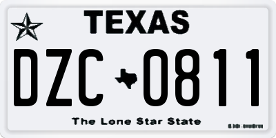 TX license plate DZC0811
