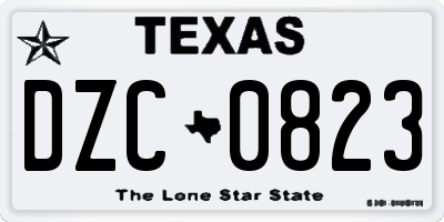 TX license plate DZC0823