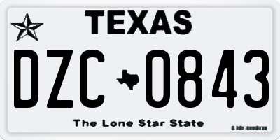 TX license plate DZC0843