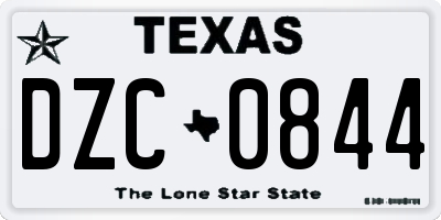 TX license plate DZC0844