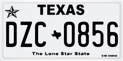 TX license plate DZC0856
