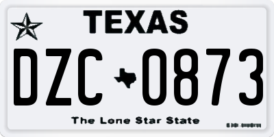 TX license plate DZC0873